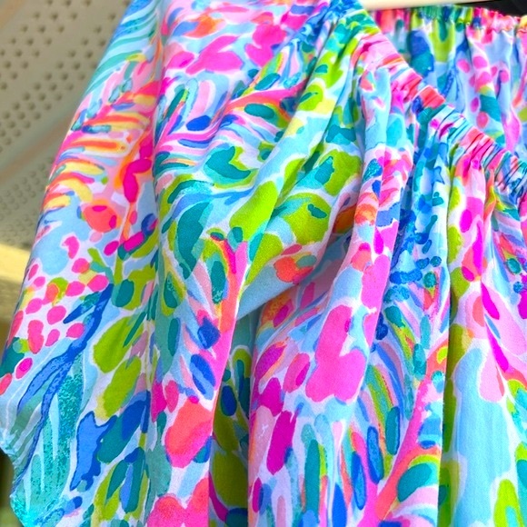 Lilly Pulitzer Catch The Wave Off The Shoulder Sain Top - Picture 11 of 12